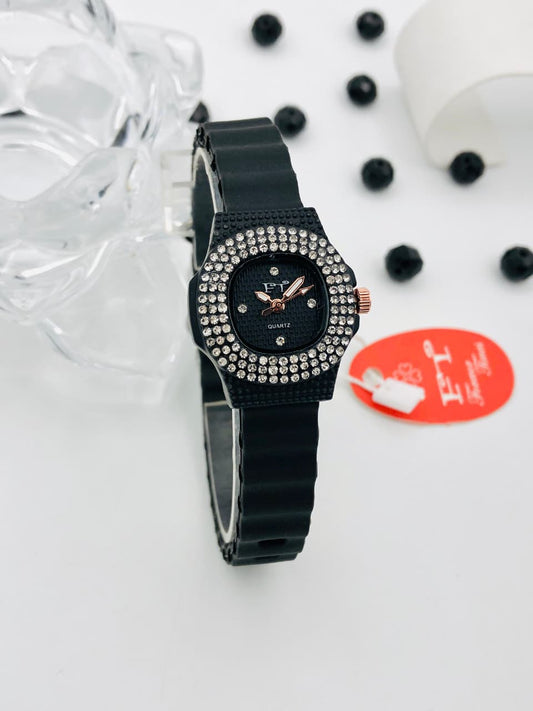 Veloria™ Luxe Crystal Bezel Quartz Watch