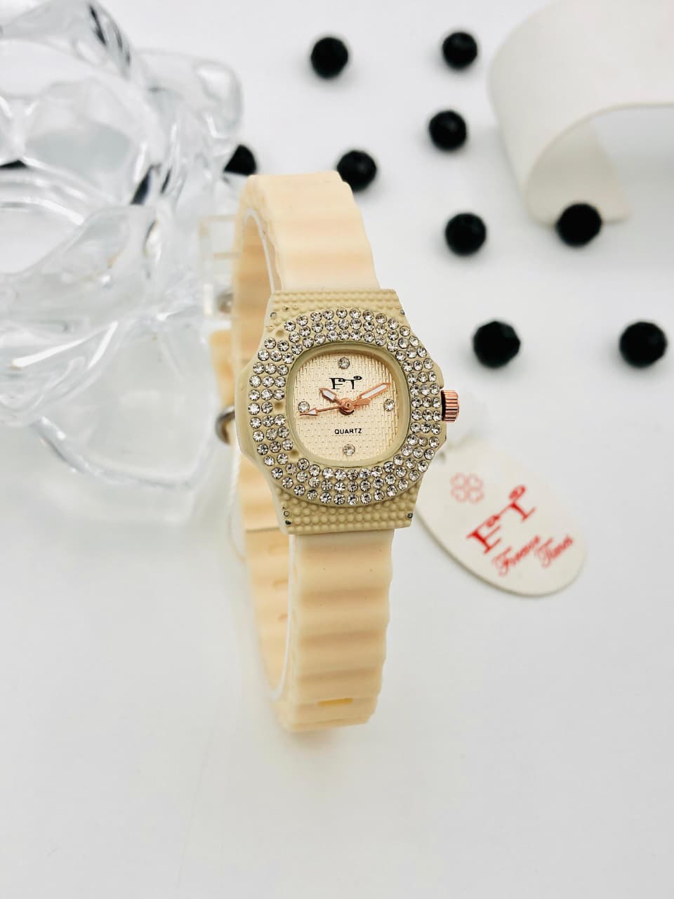 Veloria™ Luxe Crystal Bezel Quartz Watch