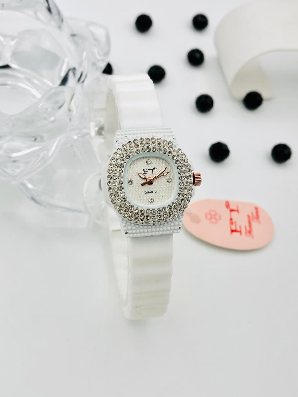 Veloria™ Luxe Crystal Bezel Quartz Watch