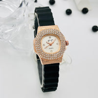 Veloria™ Luxe Crystal Bezel Quartz Watch