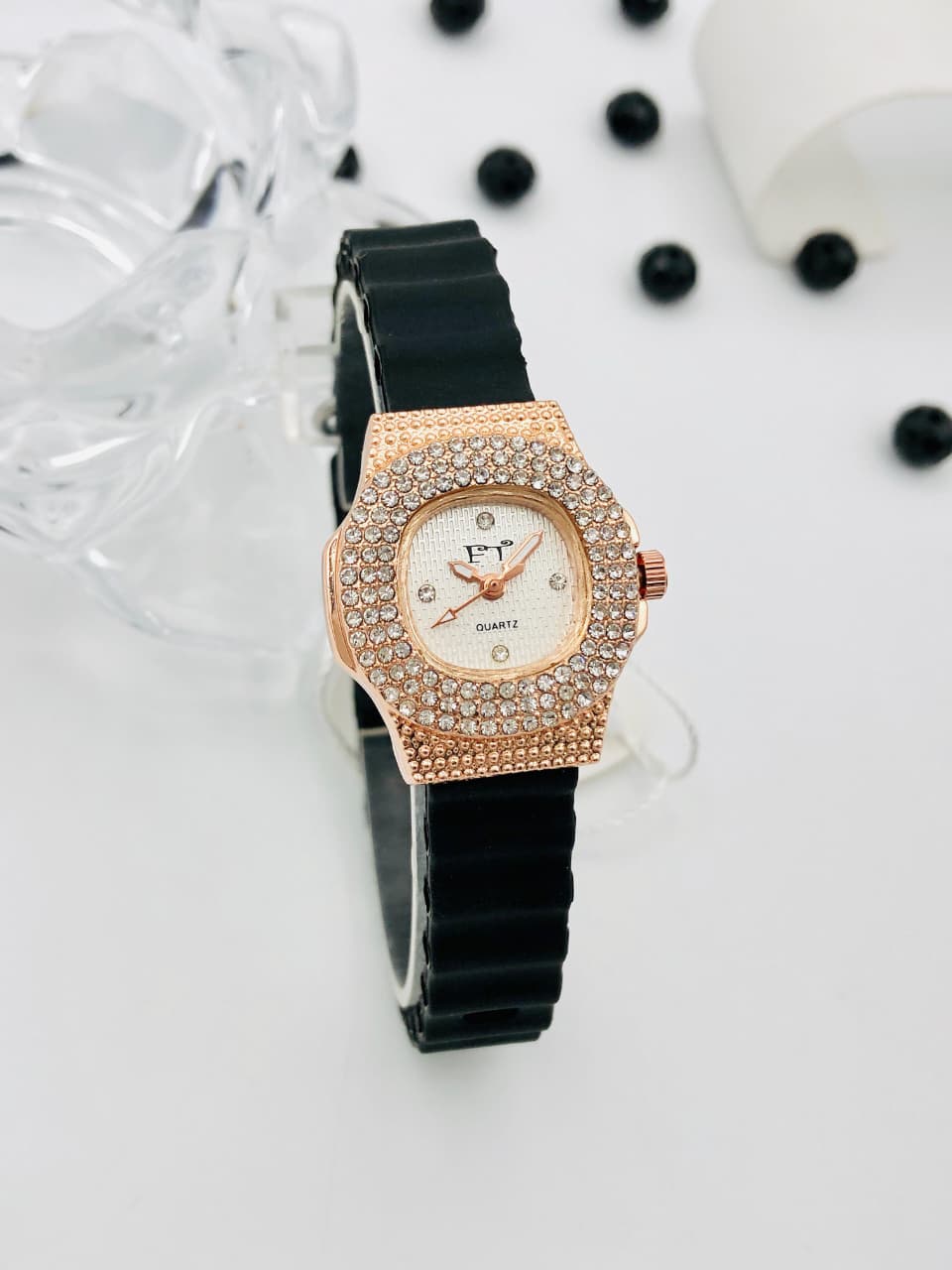 Veloria™ Luxe Crystal Bezel Quartz Watch