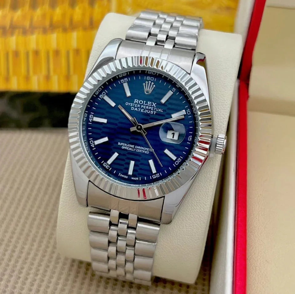 Rolex Oyster Perpetual Silver Blue