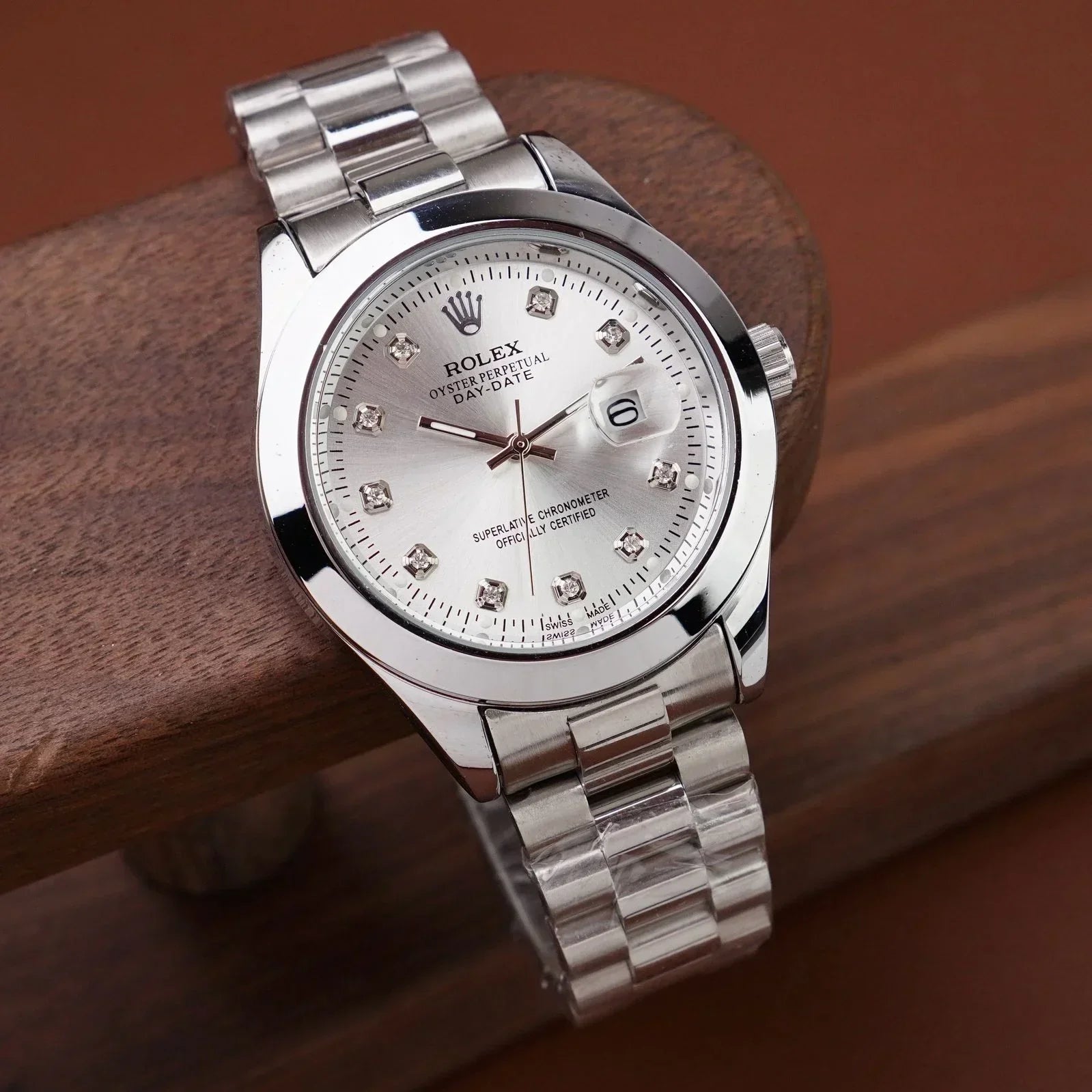 Rolex Oyster Perpetual Silver front