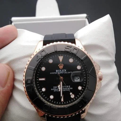 Rolex_Yacht_master_Leather_Strap_Leather_Strap_Black_Rose side front
